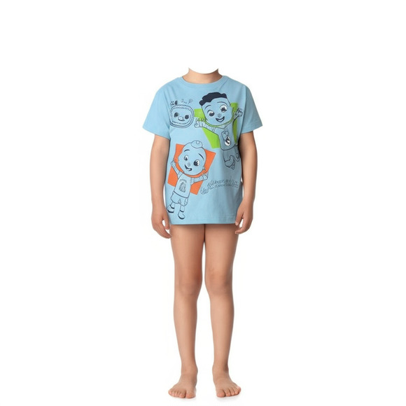 CoComelon Kids Graphic T-Shirt Size 5T Light Blue Short Sleeve Playwear - Picture 1 of 9
